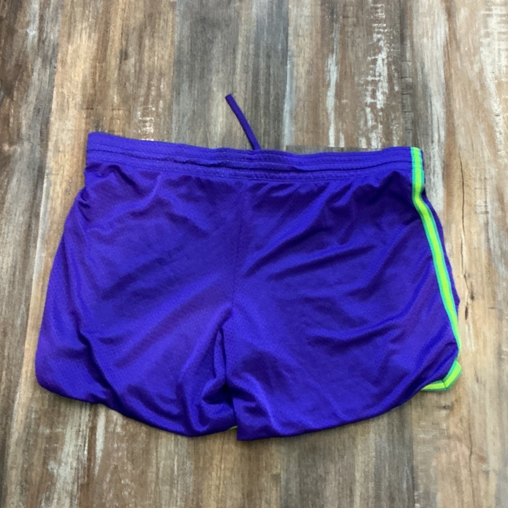 Nike Purple Athletic Shorts with Green Accents - Picture 4 of 4